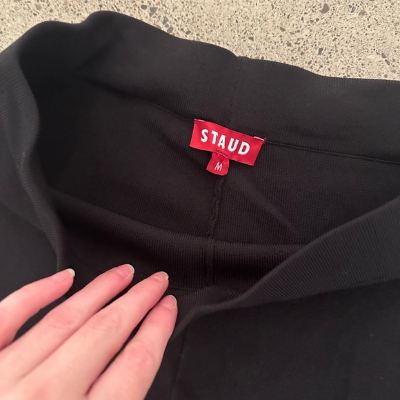 Staud Knit Cropped Kickflare Pant Estalla Trouser - Picture 3 of 3